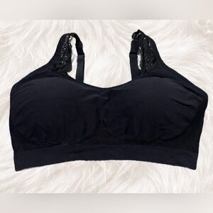 Underoutfit Style 445 Black Wireless Bra 2XL Back Hook Closure